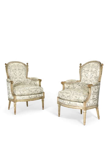 PAIRE DE BERGÈRES D'ÉPOQUE LOUIS XVI - Foto 1 PAIRE DE BERGÈRES D'ÉPOQUE LOUIS XVI - Foto 1