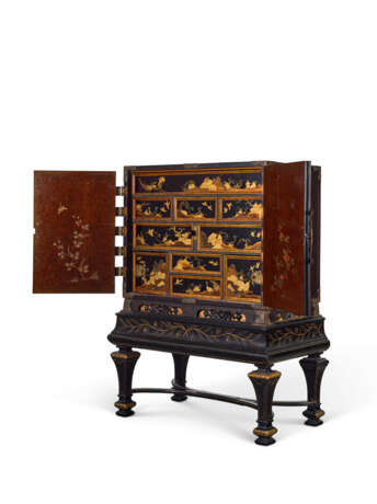 CABINET EN LAQUE NASHIJI NOIRE ET OR DE STYLE EXPORT - Foto 3 CABINET EN LAQUE NASHIJI NOIRE ET OR DE STYLE EXPORT - Foto 3