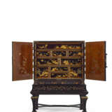 CABINET EN LAQUE NASHIJI NOIRE ET OR DE STYLE EXPORT - Foto 4