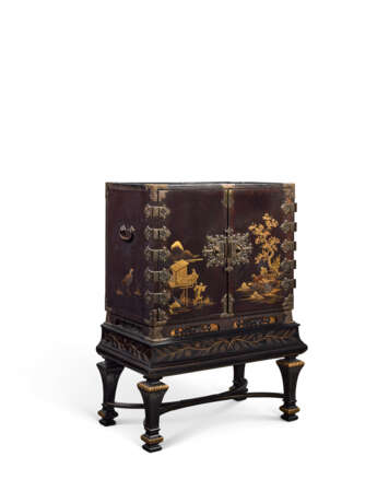 CABINET EN LAQUE NASHIJI NOIRE ET OR DE STYLE EXPORT - Foto 5 CABINET EN LAQUE NASHIJI NOIRE ET OR DE STYLE EXPORT - Foto 5