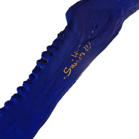 Blue Reverie 3 on a Base Sculptural Replica of a skull 21st Century Resin 20th century - photo 3