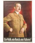 Book and magazine graphics. Propagandaplakat mit Abbildung von Adolf Hitler