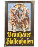 Book and magazine graphics. Emailleschild "Brauhaus Pfaffenhofen"