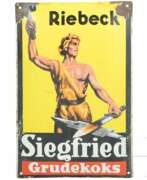 Impressions d'art. Emailleschild "Riebeck - Siegfried Grundkoks"