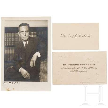 Joseph Goebbels - zwei Visitenkarten und ein Portraitfoto - фото 1
