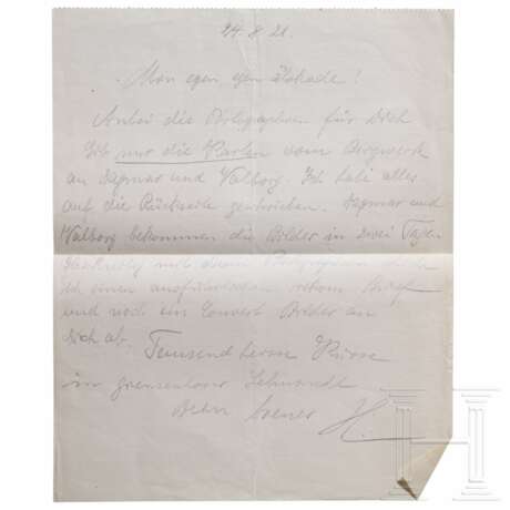 Hermann Göring - sechsseitiger Liebesbrief Nr. "1" an Carin, datiert "Bayrischzell 24.8.1921." - фото 3