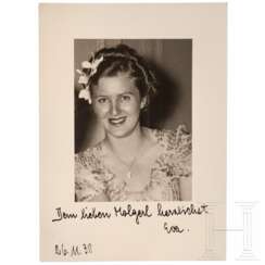 Eva Braun - Widmungsfoto vom 26.11.38