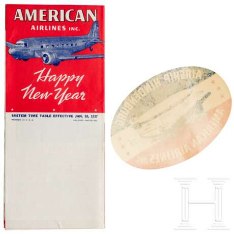 American-Airlines-Werbebroschüre und "Airship Hindenburg"-Gepäckaufkleber - photo 2 American-Airlines-Werbebroschüre und "Airship Hindenburg"-Gepäckaufkleber - photo 2