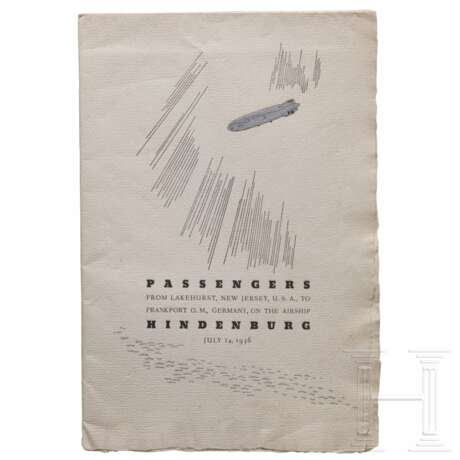 Zeppelin LZ 129 "Hindenburg" - Passagierliste vom 14. Juli 1936 - photo 1