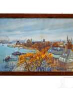 Aperçu. Ernst Vollbehr (1876 - 1960), "Blick vom Pakstand 'Düsternbrook' auf den inneren Hafen v. Kiel", datiert "Okt. 1943"