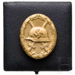 Verwundetenabzeichen in Gold im Etui, Hersteller Hauptmünzamt Wien