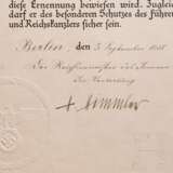 Johann Dobek - Beförderungsurkunde, signiert von Heinrich Himmler, mit Portraitfoto, Träger des Blutordens - photo 2