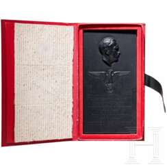 Arno Breker - Erinnerungsplakette zur Fertigstellung der Reichskanzlei 1939 im Etui