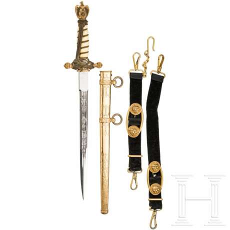 Kriegsmarine Offiziersdolch mit Gehänge und Portepee, Hersteller Eickhorn - photo 1