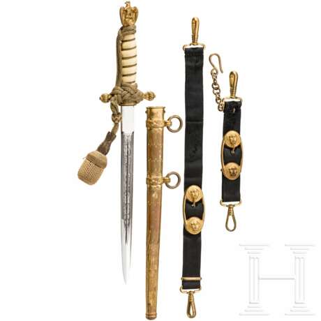 Horst Renner - Kriegsmarine Offiziersdolch mit Gehänge und Portepee eines Trägers des Deutschen Kreuzes in Gold und U-Bootfahrers - photo 1
