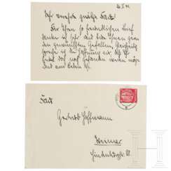 Günther Prien - handschriftliche und signierte Grußkarte mit Kuvert, 1941