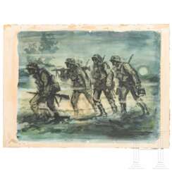 Gemälde "SS Spähtrupp" von Erich Palmowski, 1942
