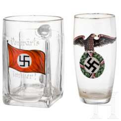 Patriotischer Bierkrug und Bierglas