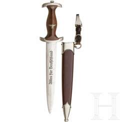 SA-Dienstdolch M33 mit Lederhänger, Hersteller "M7/1/38"