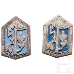 Zwei RSI-Uniformabzeichen "Mutilato" bzw. "Invalido"