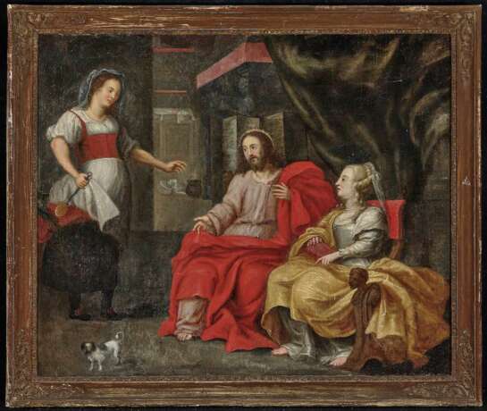 Flämisch, 17. Jahrhundert. Christus im Haus von Maria und Martha - Foto 2