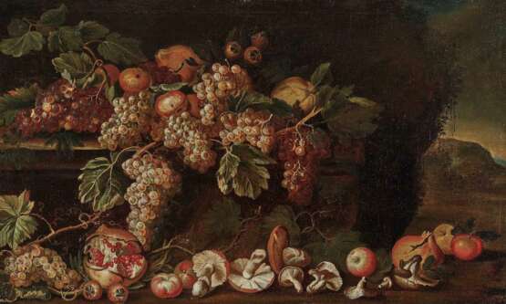 Italien, 17. Jahrhundert. Stillleben mit Pilzen und Früchten - Foto 1