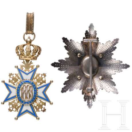 Serbischer St. Sava-Orden - brillantierter Bruststern zum Großoffizier und Halskreuz - photo 2