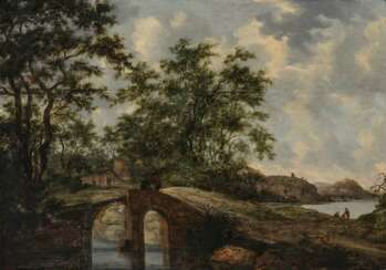 Goyen, Jan Josephsz. Van, Umkreis. Landschaft mit Brücke und Figurenstaffage
