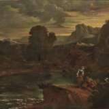 Italien (?) 18. Jahrhundert. Flusslandschaft mit Figurenstaffage - фото 1