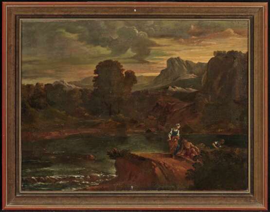 Italien (?) 18. Jahrhundert. Flusslandschaft mit Figurenstaffage - фото 2