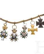 Miniatures. Fünfteiliges sächsisches Miniaturenkettchen, um 1914