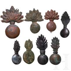 Acht unterschiedliche Granatsymbole, Mexiko, 19. Jhdt.