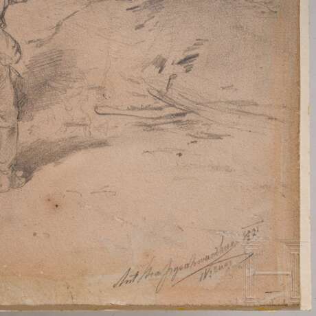 Josef Anton Strassgschwandtner (1826 - 1881) - eigenhändige Entwurfszeichnung für Gemälde - photo 2