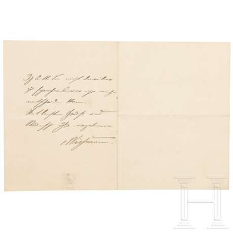 Major Hermann von Wissmann (1853 - 1905) - eigenhändiger Brief an den damaligen Oberleutnant Georg Maercker, 1897 - photo 2 Major Hermann von Wissmann (1853 - 1905) - eigenhändiger Brief an den damaligen Oberleutnant Georg Maercker, 1897 - photo 2
