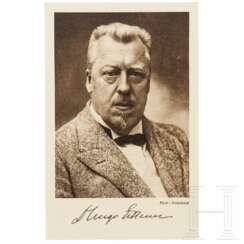 Hugo Eckener (1868 - 1954) - Portraitpostkarte mit eigenhändigem Text und Unterschrift um, 1925/30