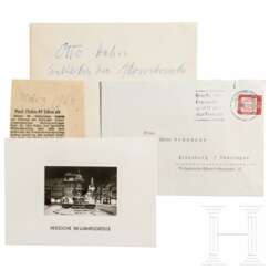 Otto Hahn (1879 - 1968), Neujahrskarte mit eigenhändigen Grußzeilen und Signatur, 1961