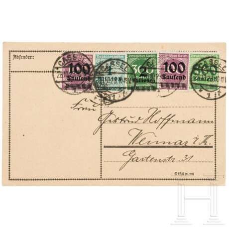 Philipp Scheidemann (1865-1939) - eigenhändige und signierte Postkarte an die Sammlerin vom 25. X. 1923 - photo 1 Philipp Scheidemann (1865-1939) - eigenhändige und signierte Postkarte an die Sammlerin vom 25. X. 1923 - photo 1