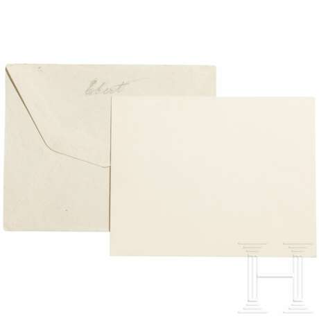 Friedrich Ebert (1871 - 1925) - Karte mit eigenhändiger Signatur, Briefkuvert adressiert an die Sammlerin, 1924 - Foto 2