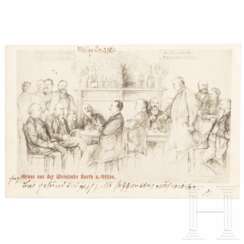 Prof. Louis Douzette (1834-1924) - Motiv-Postkarte mit eigenhändigen Grußzeilen, 1899