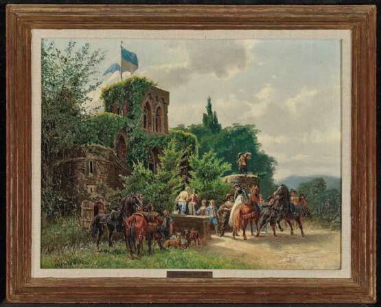 Nikutowski, Arthur (Arthur Severin). Jagdgesellschaft vor einem Schloss - Foto 2
