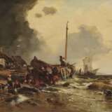 Düsseldorf (?), 2. Hälfte 19. Jahrhundert. Fischerboote am Strand - фото 1