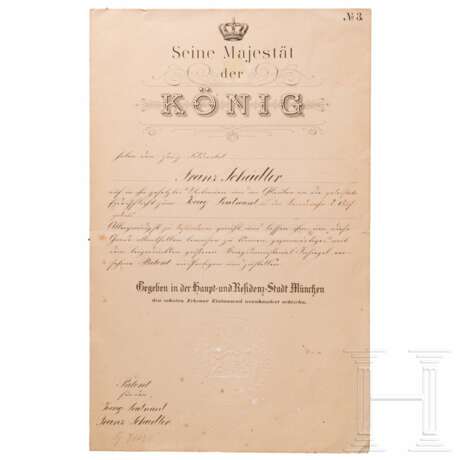 Helm M 1886 für Offiziere mit Trägerfoto und zwei Dokumenten - photo 6