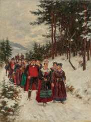 Hasemann, Wilhelm. Brautzug im Winter