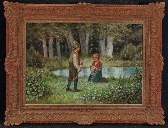 Schlesinger, Felix. Zwei Kinder auf einer Blumenwiese - Foto 2