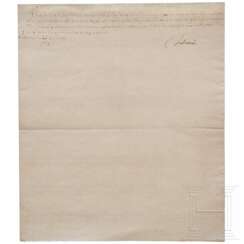 König Friedrich II. von Preußen (1712 - 1786) - signierter Brief vom 25. Februar 1773, wohl an den Herausgeber des "Mercure de France" Jacques Lacombe (1724 - 1811)