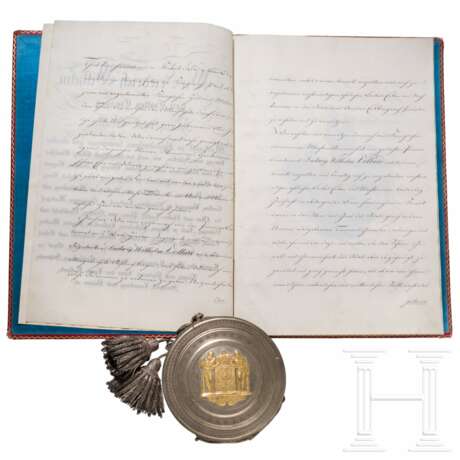König Friedrich Wilhelm III. von Preußen (1770 - 1840) - Adelsbrief für den Premier-Lieutenant Ludwig Wilhelm Vollard (1793 - 1860) im 2. Leibhusarenregiment, datiert 1. März 1829 - photo 3
