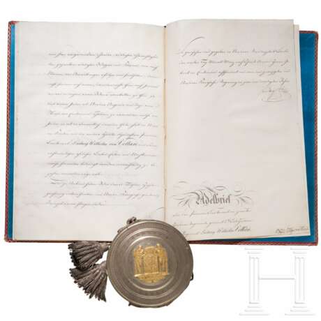 König Friedrich Wilhelm III. von Preußen (1770 - 1840) - Adelsbrief für den Premier-Lieutenant Ludwig Wilhelm Vollard (1793 - 1860) im 2. Leibhusarenregiment, datiert 1. März 1829 - photo 5
