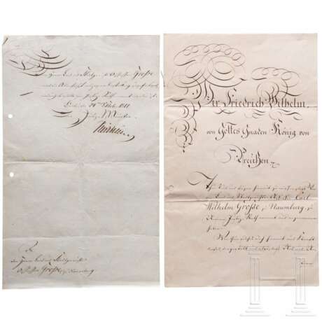 König Friedrich Wilhelm III. von Preußen (1770 - 1840) - signierte Bestallung zum "Justiz-Rath" für Carl Wilhelm Grosse aus Naumburg, 1817 - photo 1