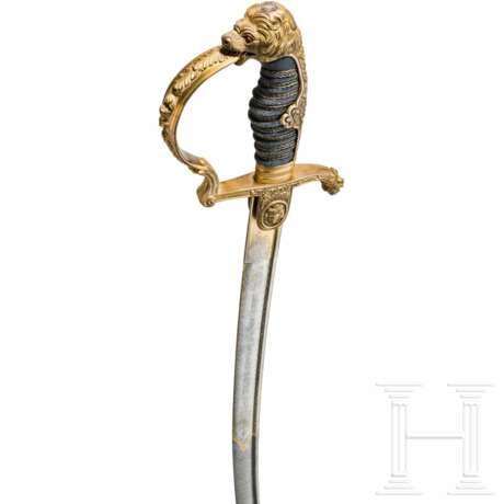Prunkvoller Geschenksäbel mit Damastklinge, wohl an den Militär-Architekten Ferdinand Fleischinger (1804 - 1885), um 1880 - photo 5