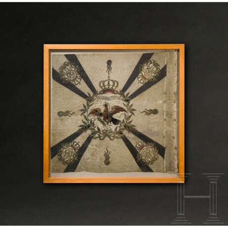 Regimentsfahne M 1890, verliehen von Kaiser Wilhelm II. an Infanterie-Regimenter mit weißen Schulterklappen - Foto 1